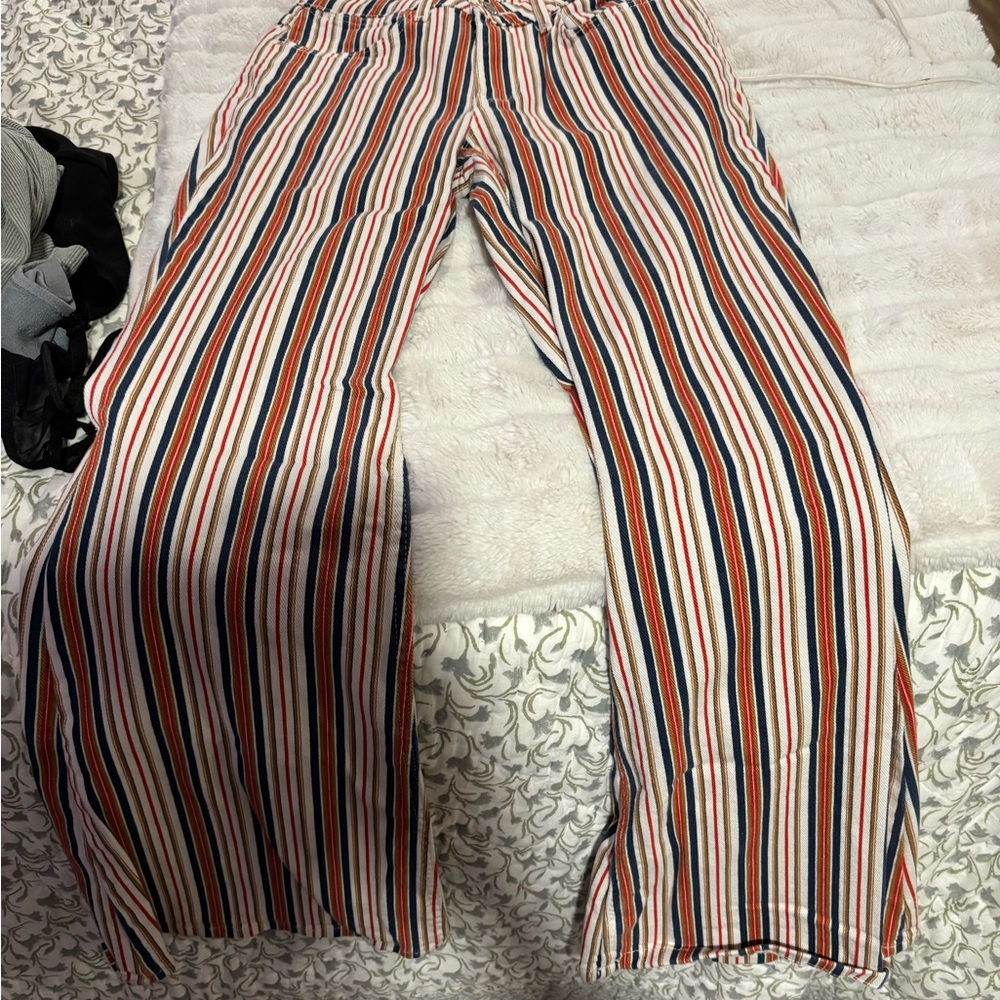 Wrangler Multicolor Striped High-Rise Flare Pants